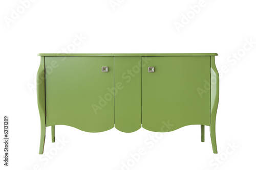 Green cabinet isolated on white