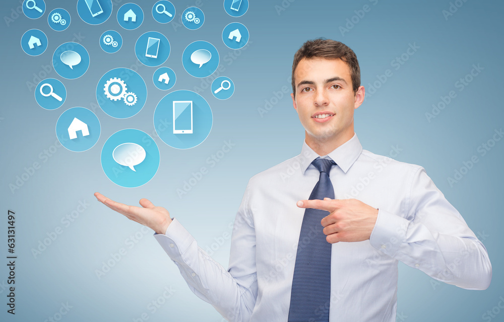 man showing symbols on the palm of his hand man showing symbols on the palm of his hand
