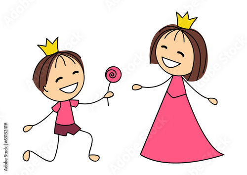 Cute little princess with prince