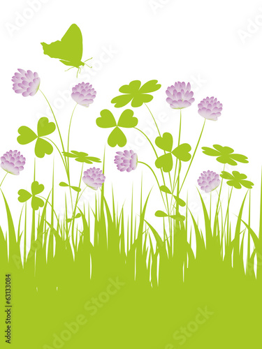 floral,grün,klee kleeblatt,blüte,landschaft,hintergrund,glück,3d