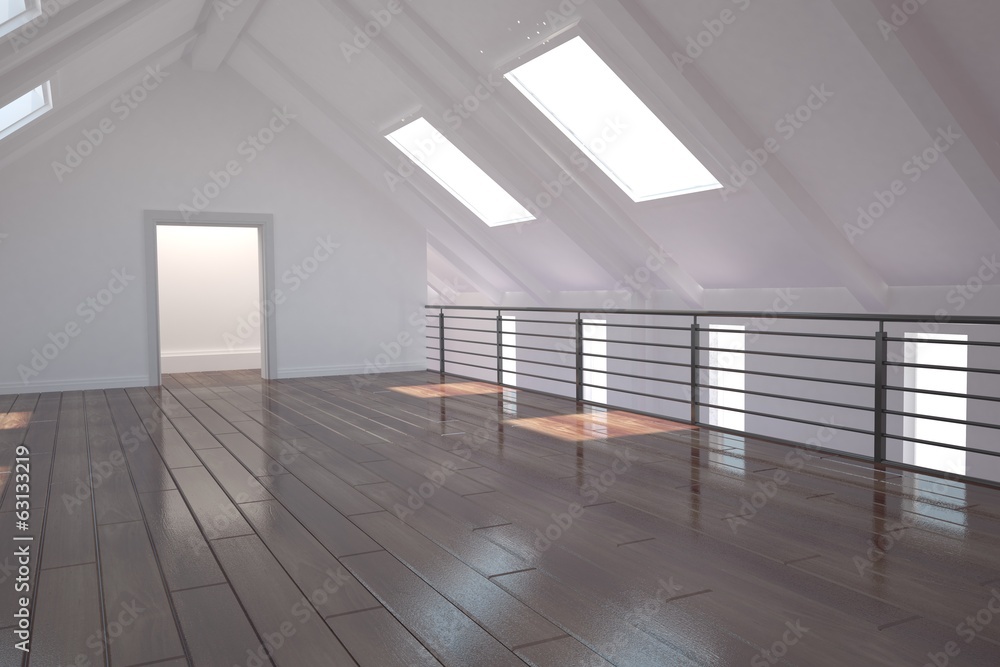 Obraz premium White room with open door