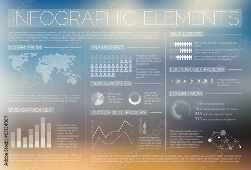 Transparent Vector set of Infographic elements
