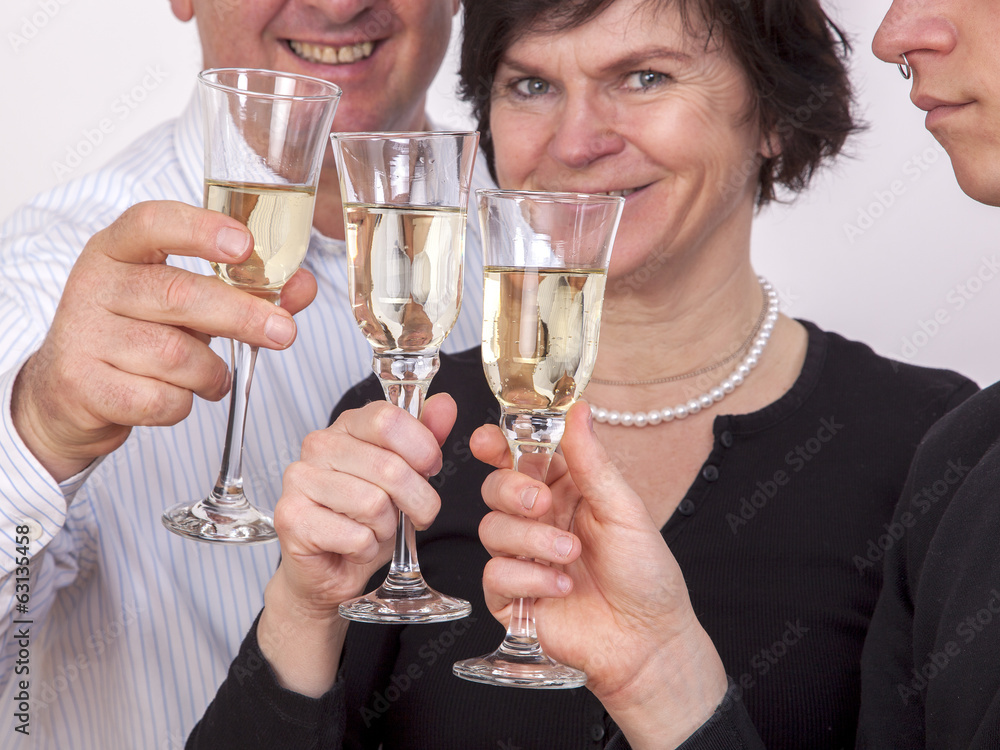 People celebrating with champagne your success People celebrating with champagne your success