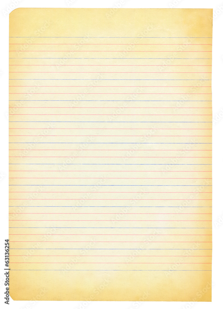 Obraz premium yellowed notebook paper