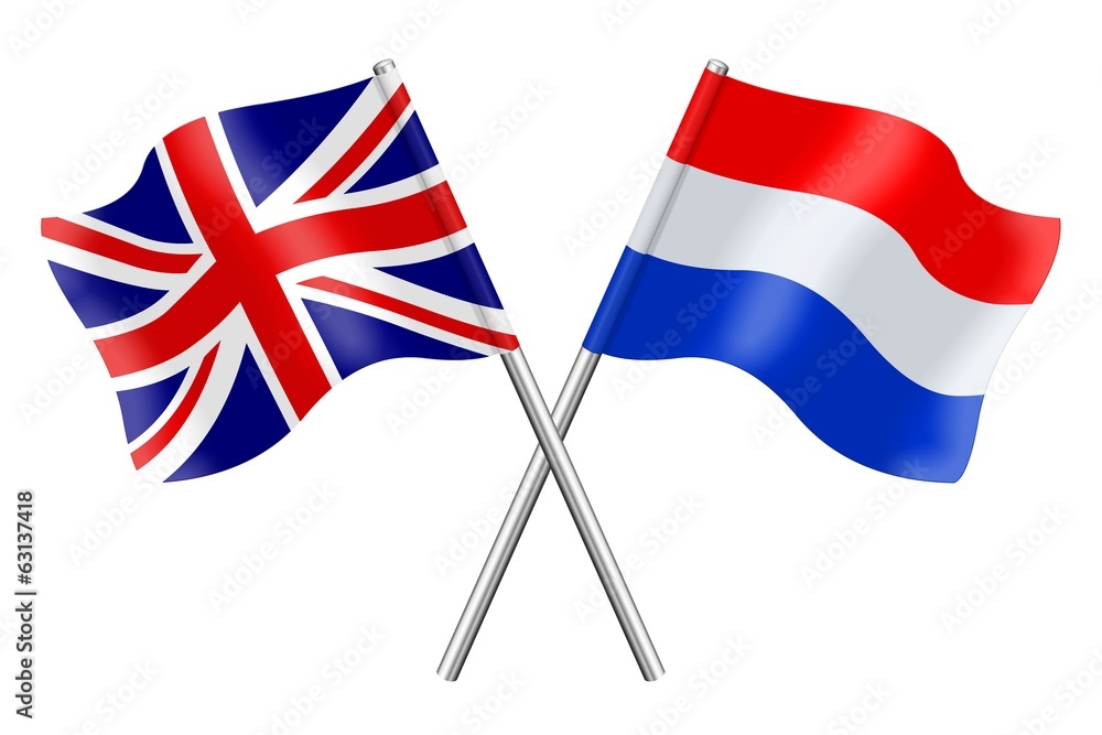 Flags: United Kingdom and the Netherlands