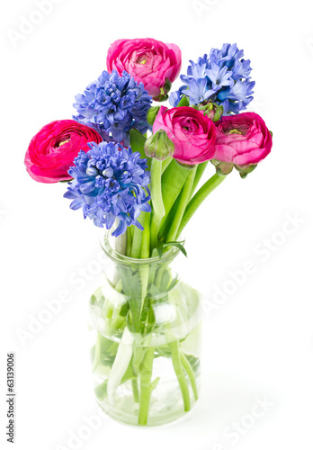 spring bouquet in glass vase