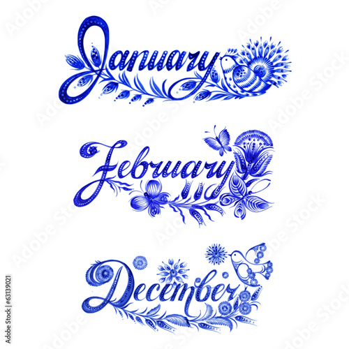 set name of the month winter