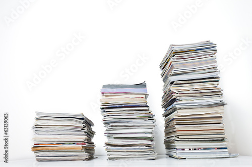 Three Stacks of Magazines