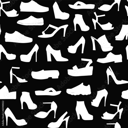Silhouette pattern set of men's  and of women's shoes
