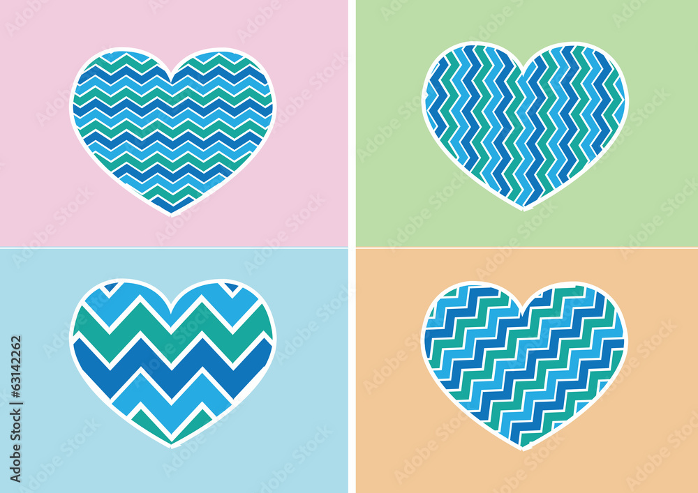 Heart Icon and Hearts symbol lines abstract idea design