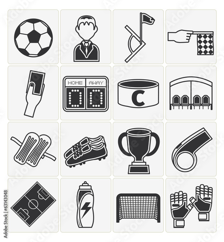 soccer icons set