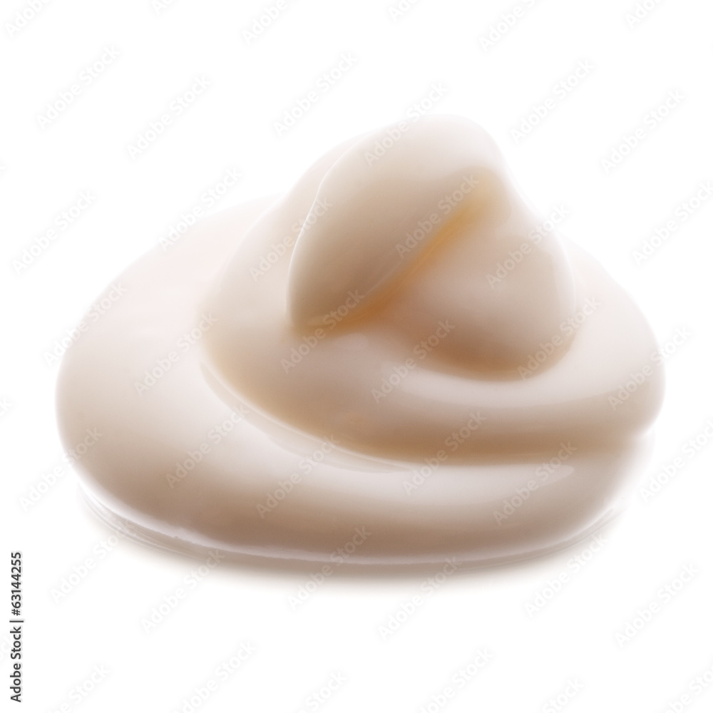 Mayonnaise swirl isolated on white background cutout Mayonnaise swirl isolated on white background cutout
