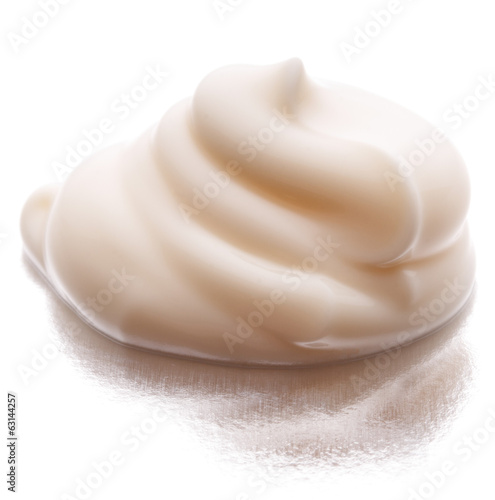 Mayonnaise swirl  isolated on white background cutout photo