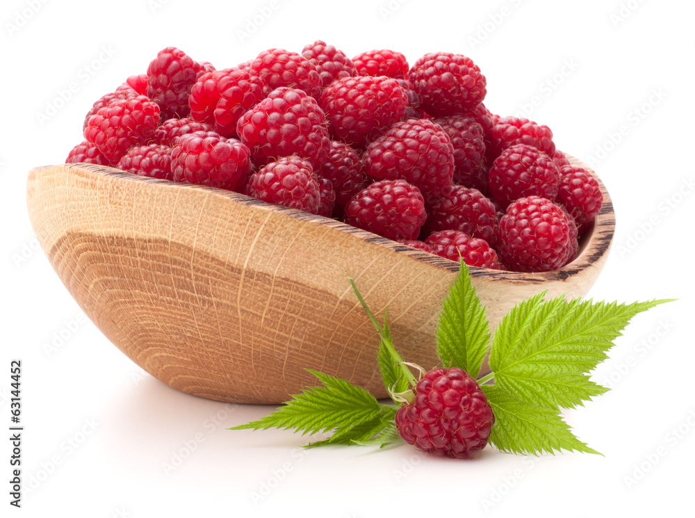 raspberries in wooden bowl raspberries in wooden bowl