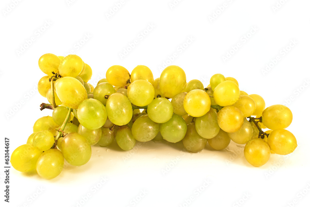 White grape isolated on white background