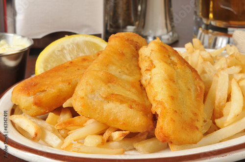 Картината върху платно Beer battered fish sticks
