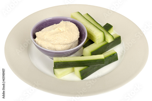 Hummus with Cucumber Sticks