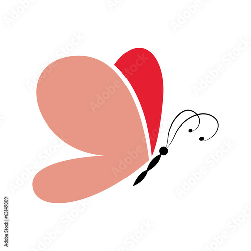 abstract cute butterfly on a white background