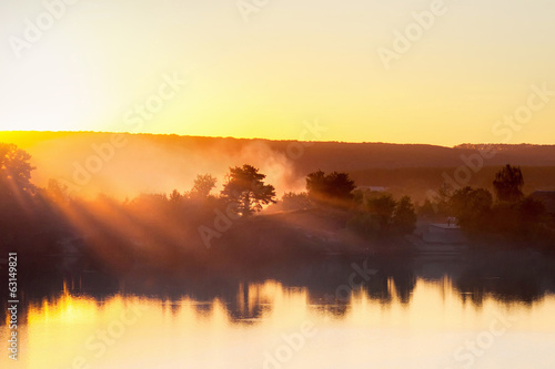 sunrise over the lake