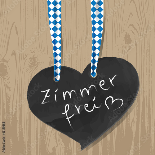Schiefertafel, Herz, Zimmer frei,Bayern,Oktoberfest,Holz