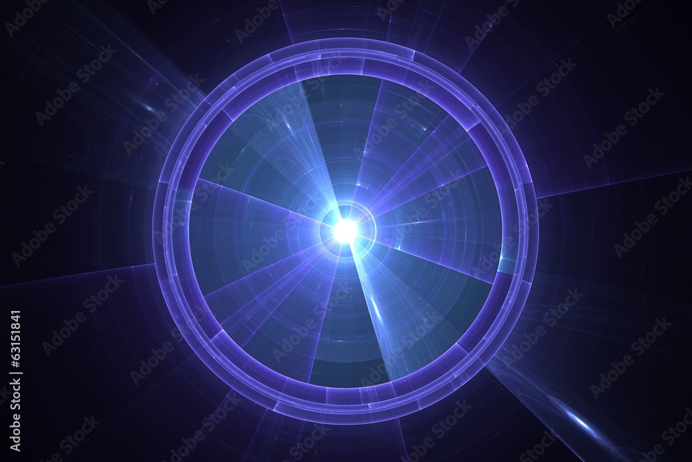 Obraz premium Blue radar or sonar screen