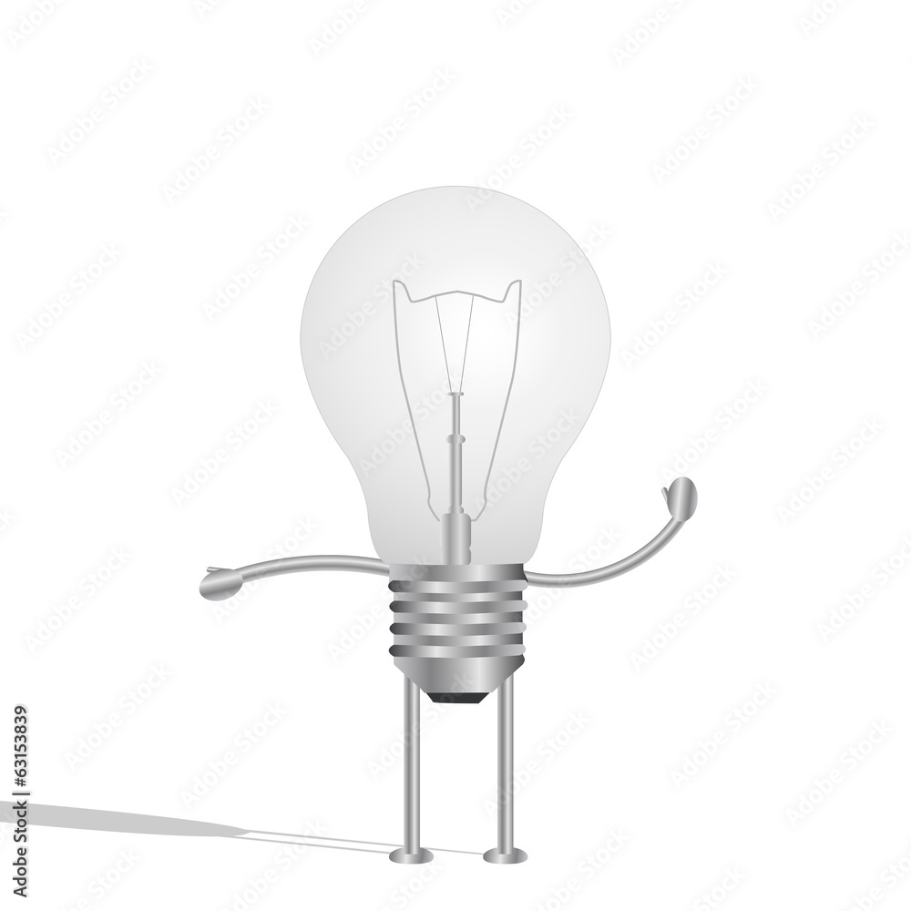 Lightbulb Character, Illustration Lightbulb Character, Illustration