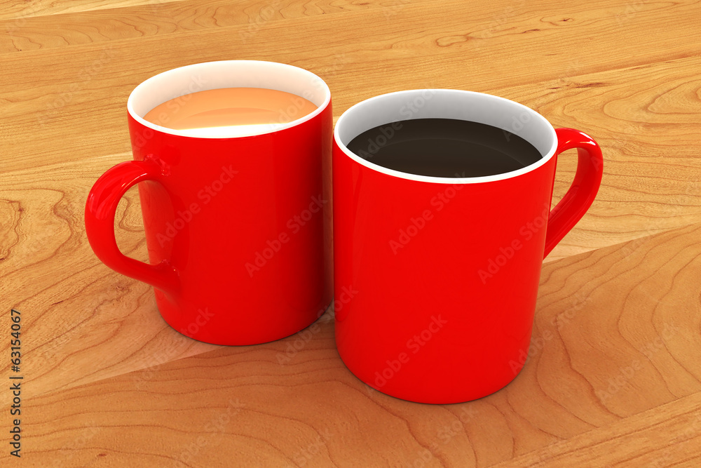 A Colourful Tea and Coffee Mug Illustration A Colourful Tea and Coffee Mug Illustration