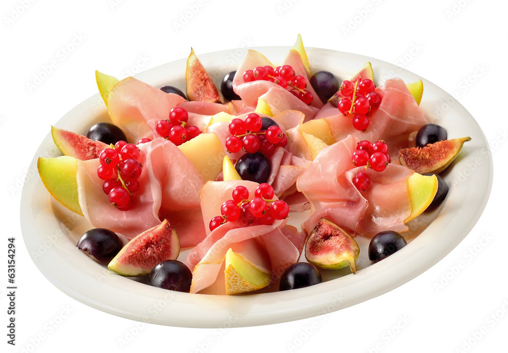 Fresh deli ham starter isolated Fresh deli ham starter isolated