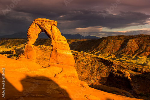 Delicate Arch at sunset, utah photo