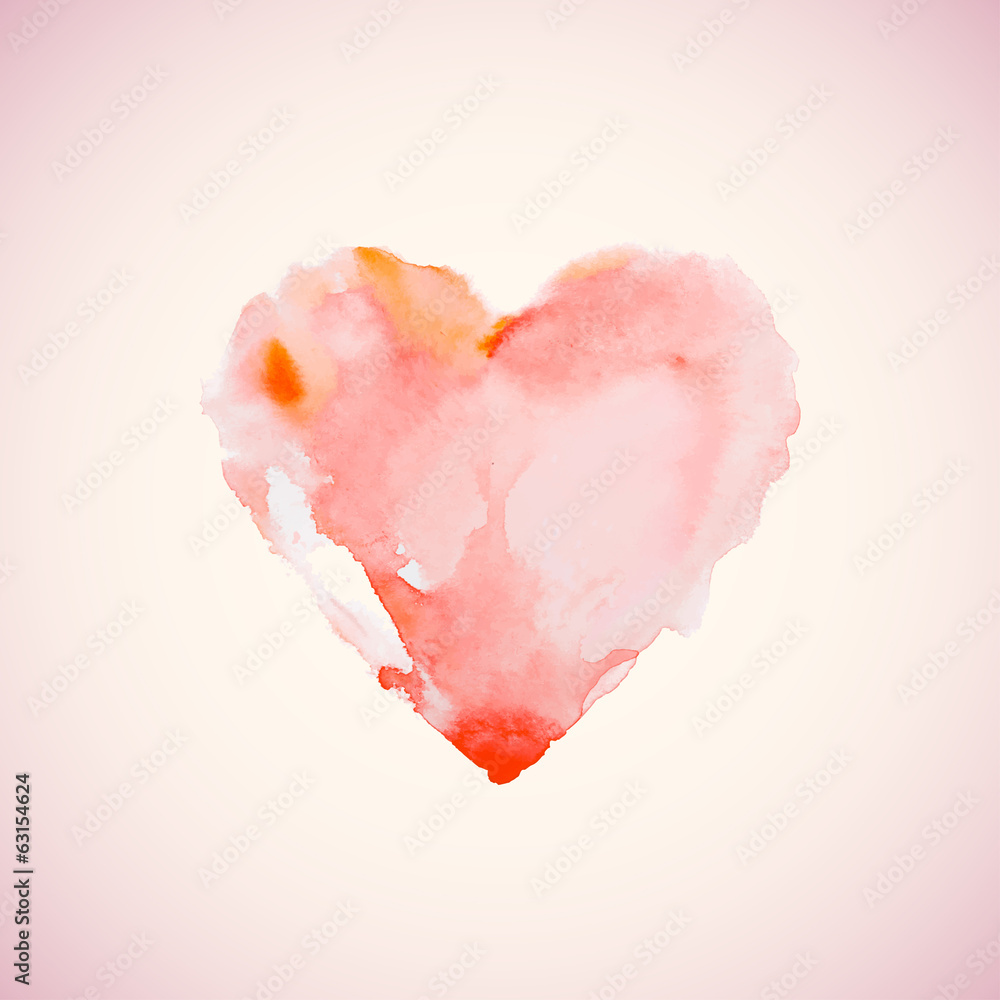 Watercolor heart vector illustration