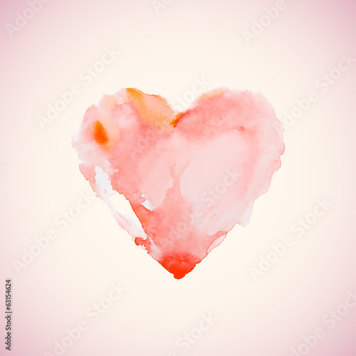 Watercolor heart vector illustration