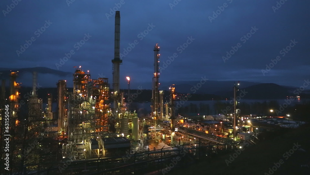 Oil Refinery Twilight, Burrard Inlet, Vancouver Oil Refinery Twilight, Burrard Inlet, Vancouver