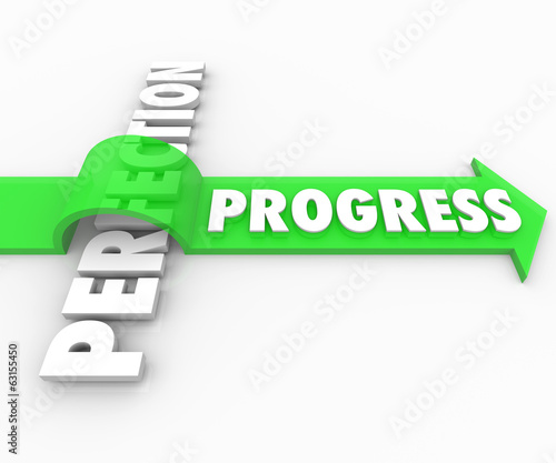 Εκτύπωση καμβά Progress Arrow Jumps Over Perfection Move Forward Improve