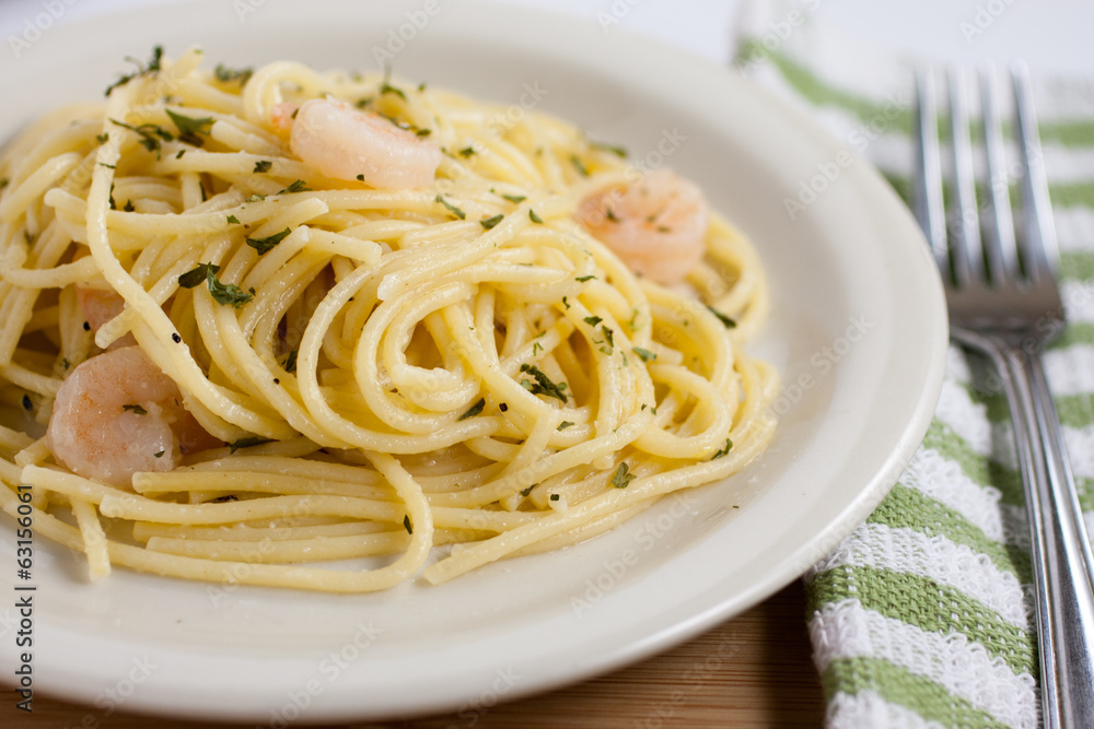 Pasta and Shrimp