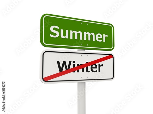 Summer road sign
