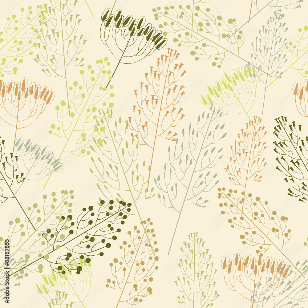 Seamless pattern with grass