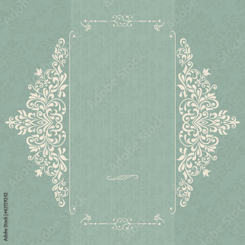 Vintage background, antique greeting card, invitation with victo