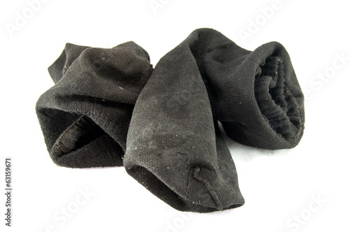 A old sock isolated on white.