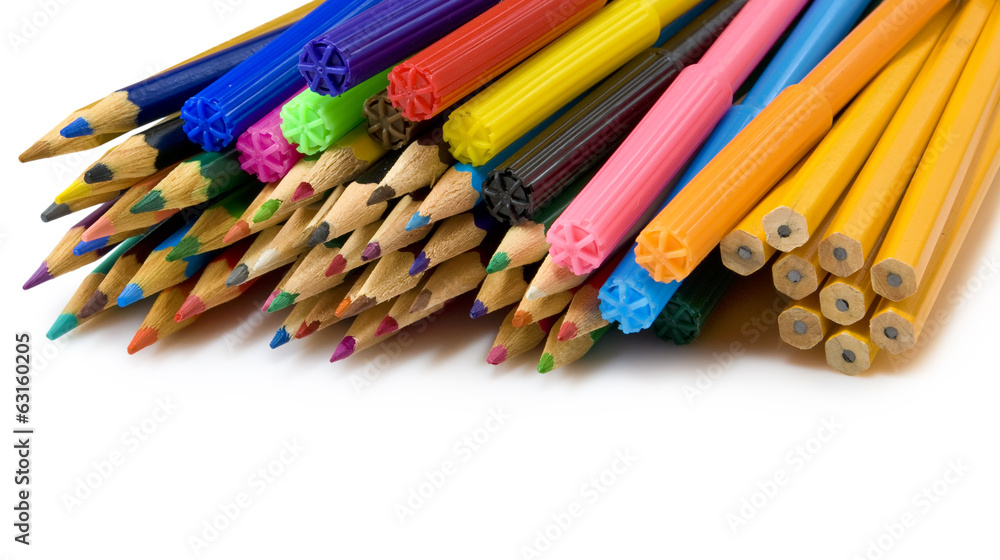 Fototapeta premium isolated image of colored pencils