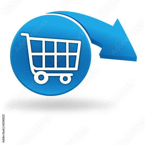 chariot sur bouton bleu