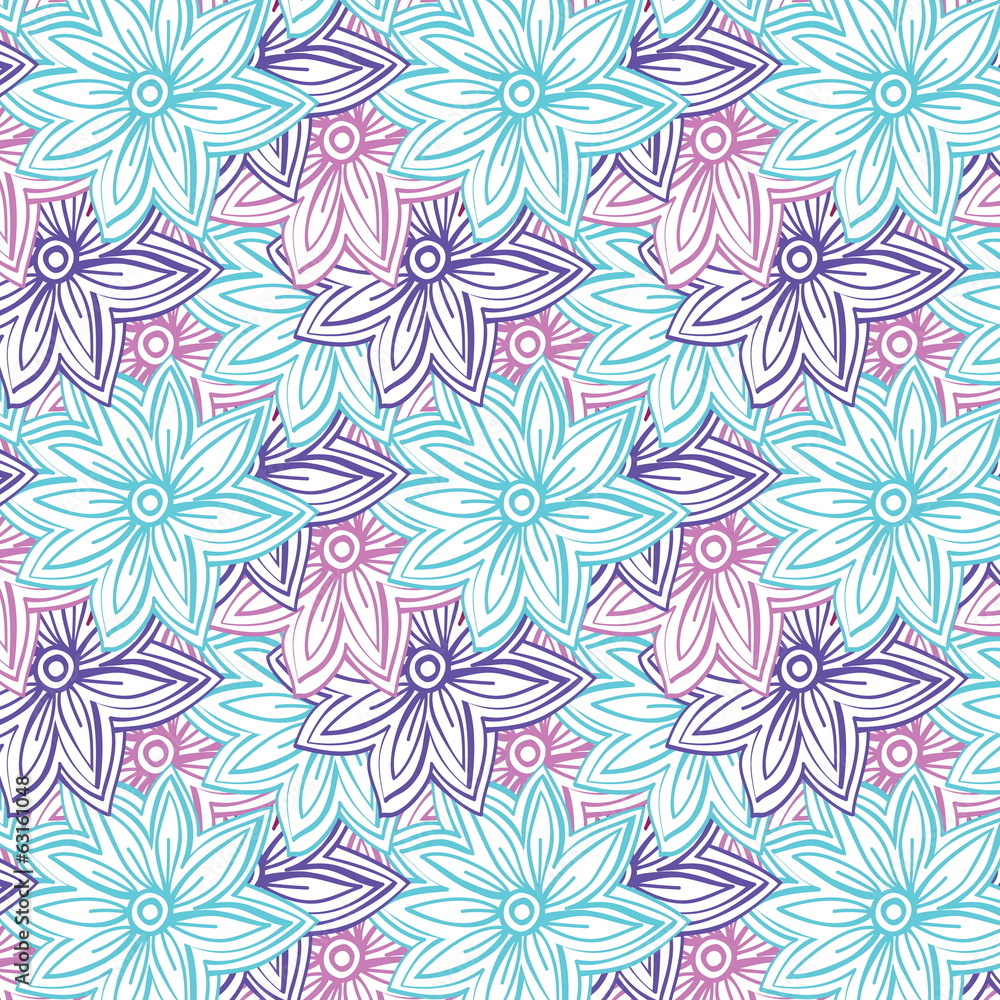 Floral Background.Seamless texture. Vector art