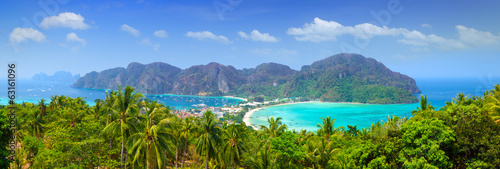 Fotografie Panorama of Phi phi island, Krabi, Southern of Thailand.