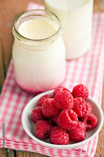 fruity yogurt in jar