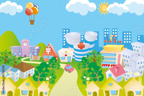 町並みのイラスト