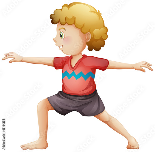 A young gentleman doing yoga
