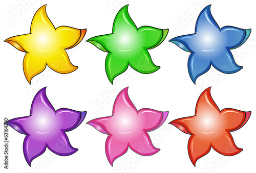 Three colorful stars