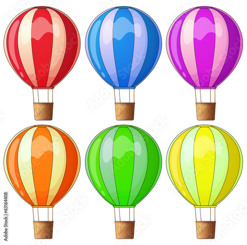 Colourful hot-air balloons