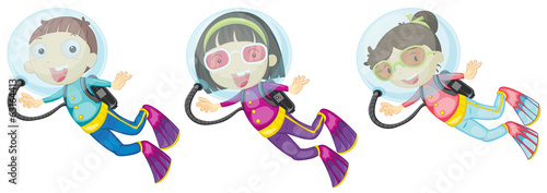 Three scuba divers