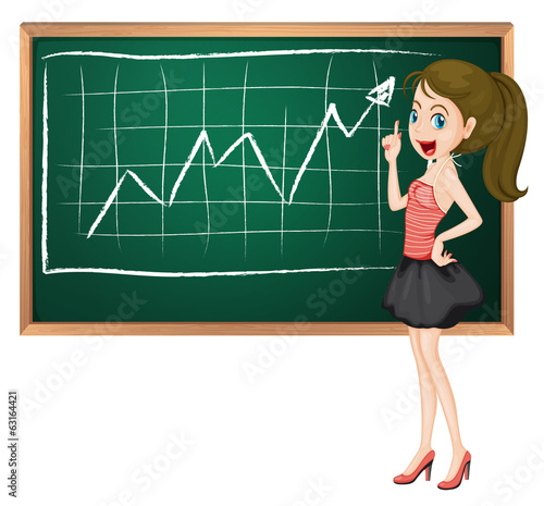 A sexy businesswoman reporting