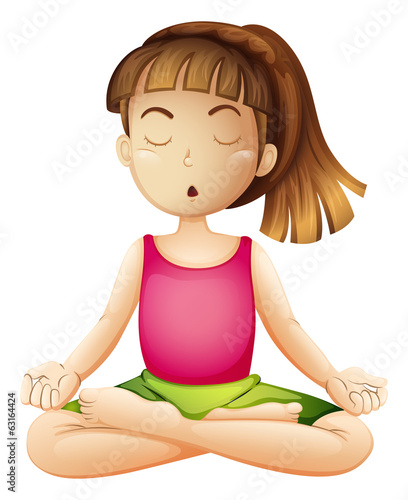 A young lady doing yoga alone